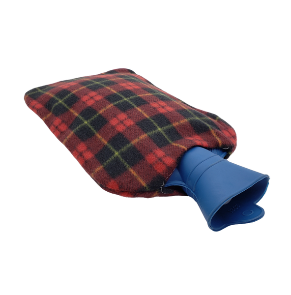 2L Hot Water Bottle with Tartan Fleece Cover