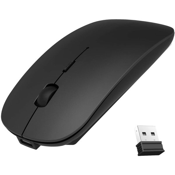 Bluetooth Slim Mouse + USB Wireless - Black