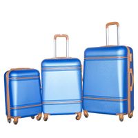 blue star set of 3 lightweight travel luggage suitcase