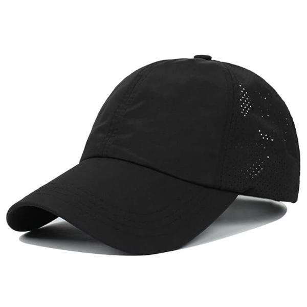 Ponytail Baseball Cap Breathable Mesh Adjustable Girth Visor