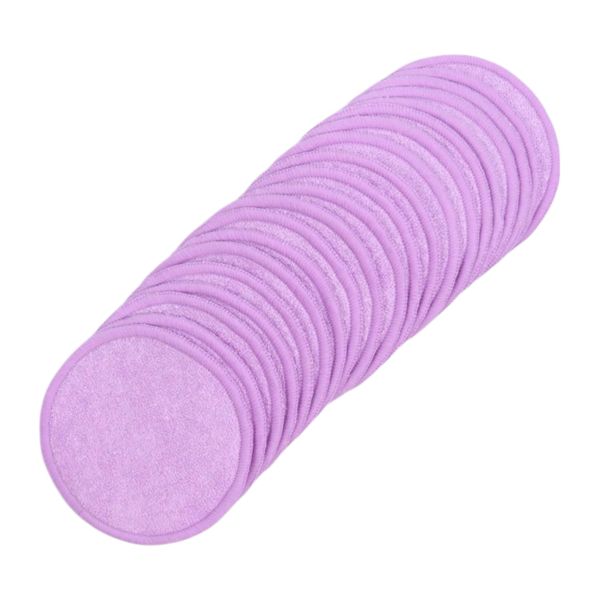 20-Piece Soft Reusable Makeup Remover Pads - Lavender Purple