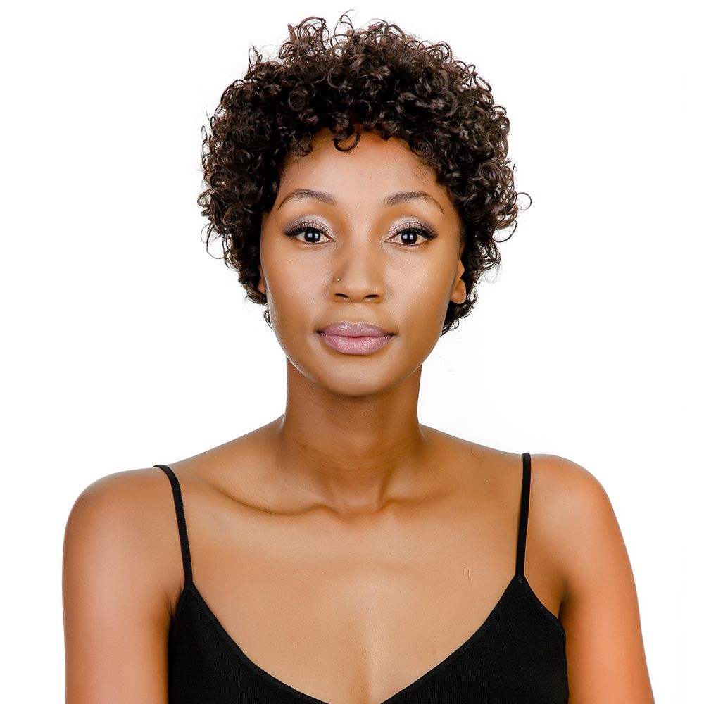 Joedir Short Curly Pixie Cut 100%Brazilian Human Hair Wigs Mperfect 2# |  Buy Online in South Africa 