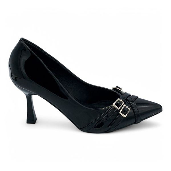 TTP Women Patent PU Stilletto Courts with Buckle Decor AW2418-3