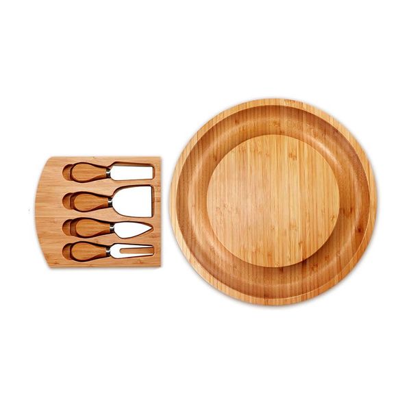 Outdoor Bamboo Cheese Board and Knife Set