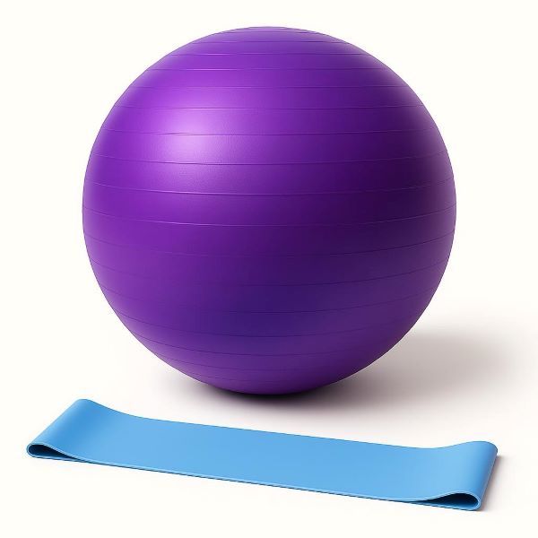 Yoga and Pilates Theraband / Resistance Band and Exercise Ball Set