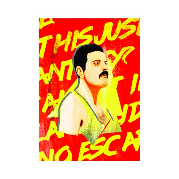 Freddie Mercury Red - A1 Poster