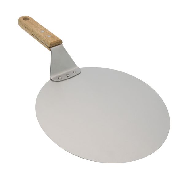 Regent Catering Pizza Peel Round St Steel with Oak Handle, 255mm Dia