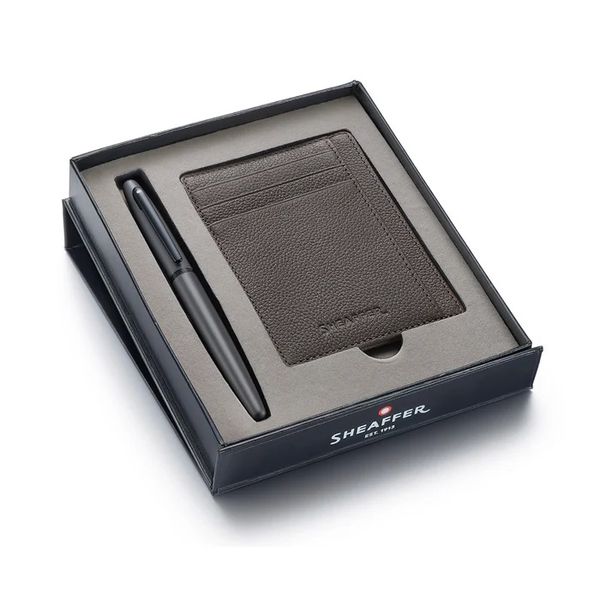 Sheaffer VFM Gift Set Grey Rollerball Pen with Grey Credit Card Holder