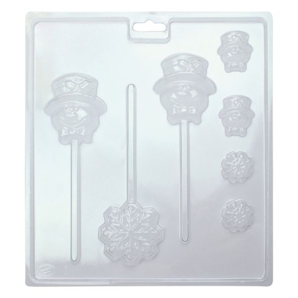 Winter Snow Snowman Chocolate Lollipop Lollypop Pops Candy Mould Mold