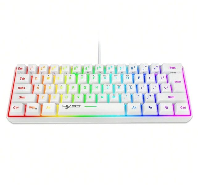 HXSJ - V700 - Wired Gaming Keyboard With RGB Lighting Effects - White