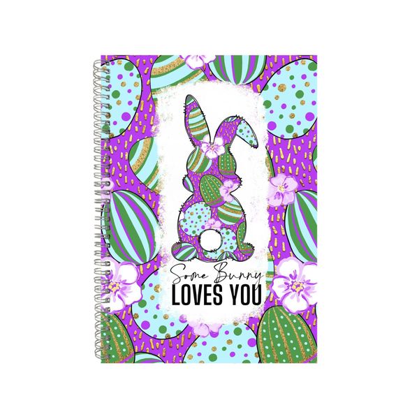 Easter Cactus Purple Bunny Spring Notebook Gift Idea A4 Notepad Pad 78