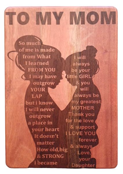 To My Mom Teak Chopping Board