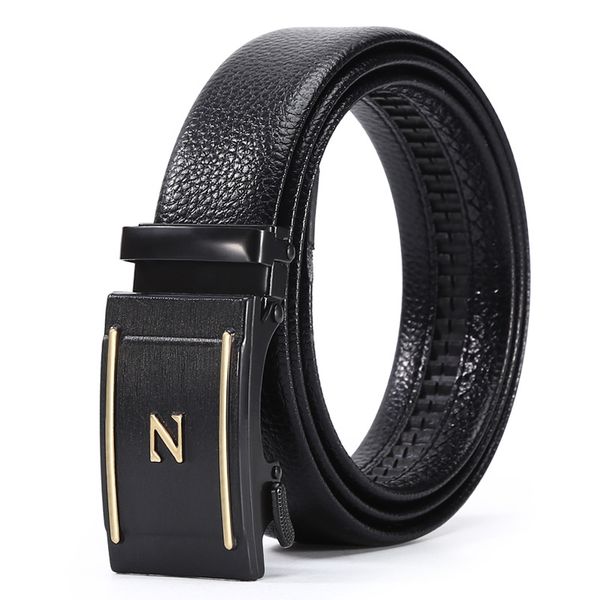 Letter Z Automatic Buckle Men Business Casual Belt Adjustable Length