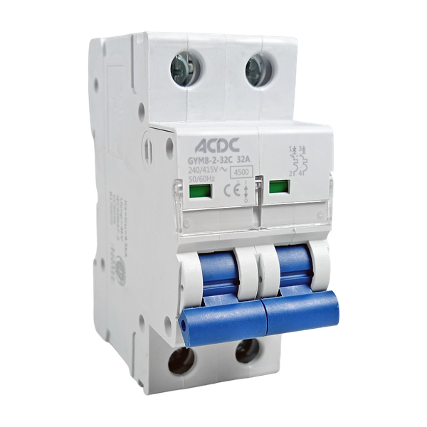 Din Circuit Breaker 2 Pole C-Curve 4.5KA 32A