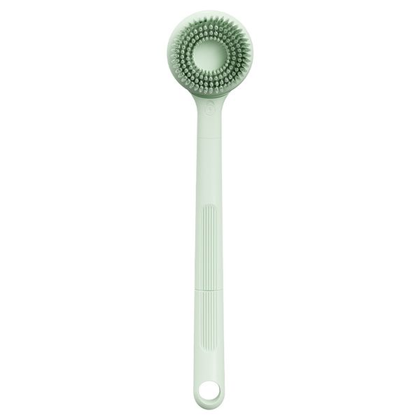 Electric Bath Brush with Long Handle for Easy Back Scrubbing, Green