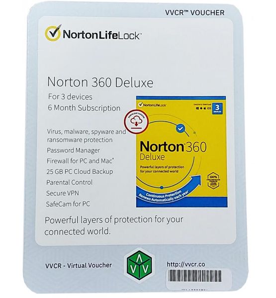 Norton 360 Deluxe 3 Users 6 months