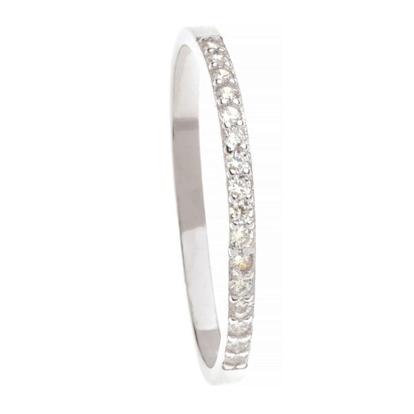 Silver Cubic Zirconia Eternity Ring - Small