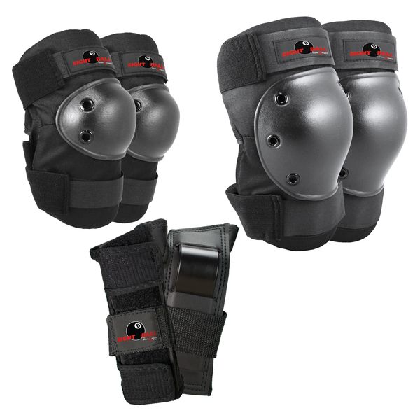 Eight Ball 3 Pack Pads - Black 14+ Years