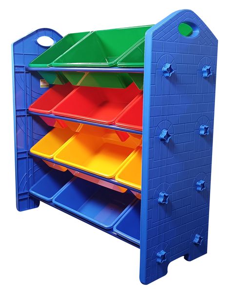 Kids Storage Organiser for Toys and Clothes - Heavy Duty - 12 Bins