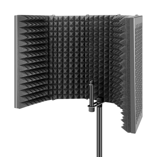 5 Plate Foldable Recording Microphone Noise Reduction Isolation Shield