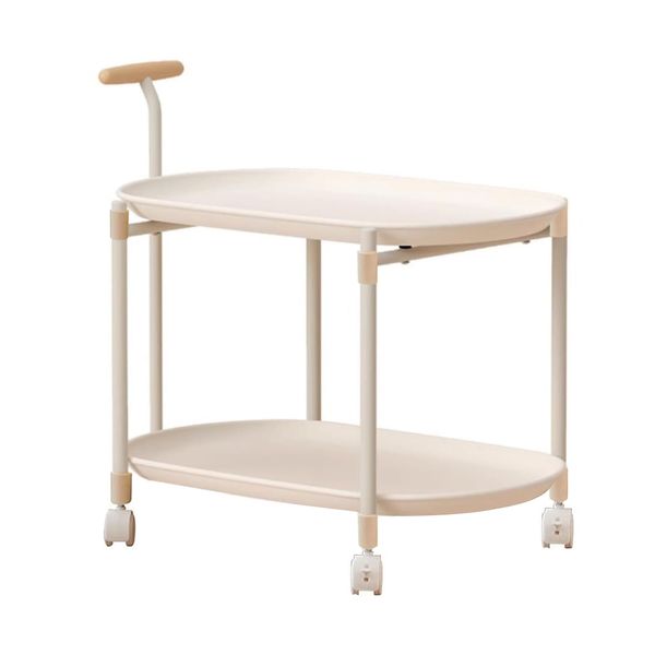 2-Tier Plastic Rolling Utility Cart with Handle Wheelswith brakes