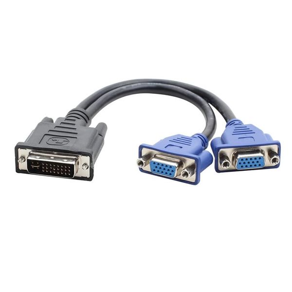 PmG DVI 24+5 Male to 2 Port VGA Video Female Cable Converter - 20cm