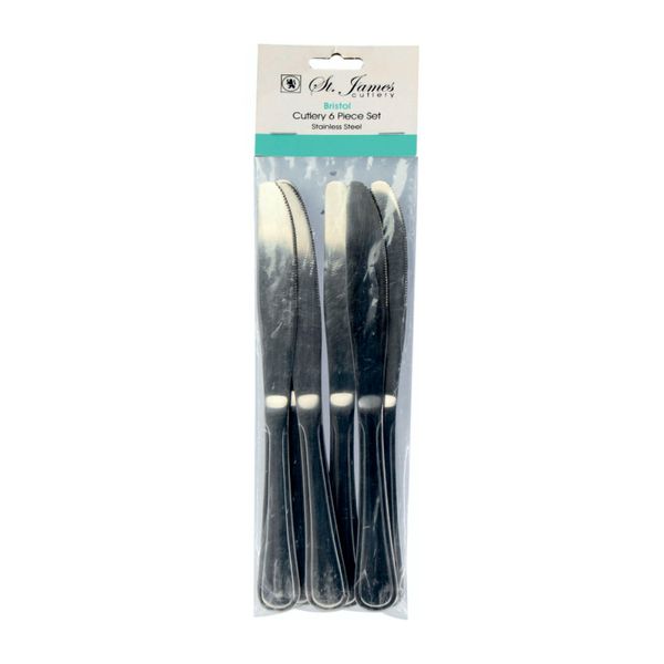 St James Cutlery - 6 Pk Bristol Table Knives (Pack Of 6)