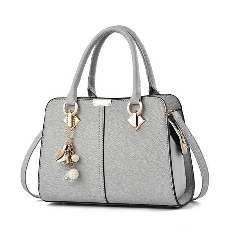 Stylish Grey PU Leather Shoulder Bag Daily Sale Shop