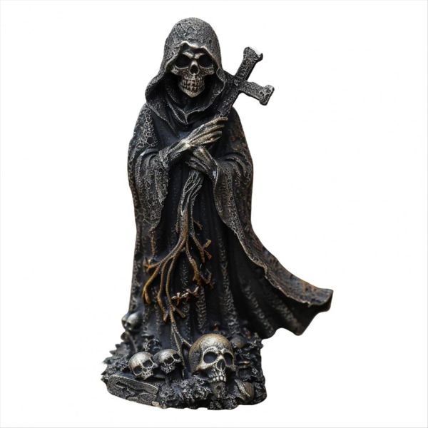 Skeleton Figurine Evils Grim Reaper for Halloween Home Office Decor B