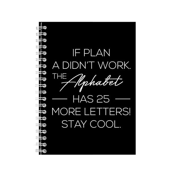 Plan A5 Notebook Spiral Lined Motivational Sayings Graphic Notepad Gift 153