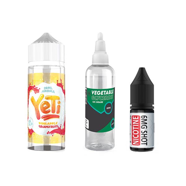 120ml Yeti Vape Juice DIY Longfill Kit - Pineapple &amp; Grapefruit - 6mg
