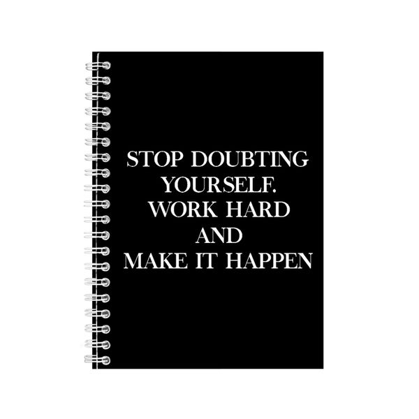 Work A5 Notebook Spiral Lined Motivational Sayings Graphic Notepad Gift 148