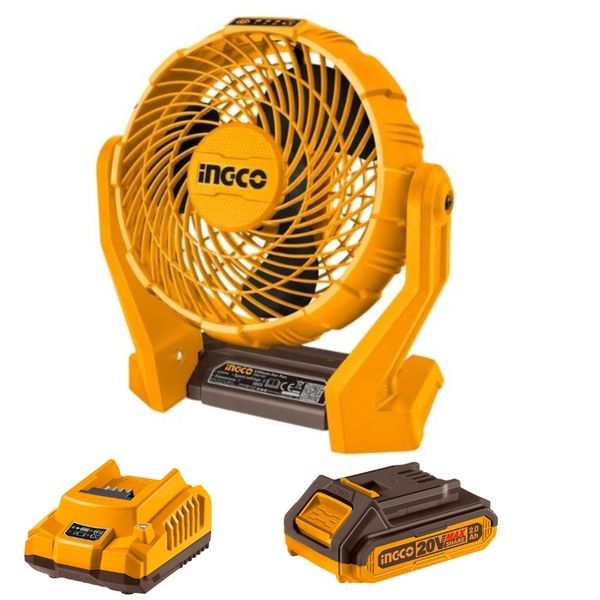 Ingco - Lithium Fan (20V) with 2.0Ah Battery and Charger
