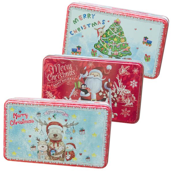 Home Kitchen Cute Christmas Candy Cookie Storage Tin Set of 2