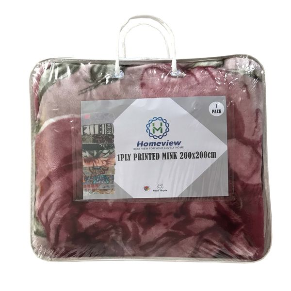 1PLY Mink Blanket - Floral Pink