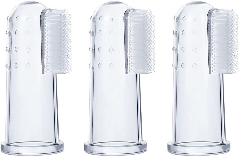 GNH Pets - Pet Silicone Finger Toothbrush for Dogs &amp; Cats - 3 Pack