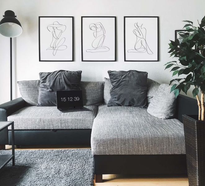 Female Form Line Wall Art Prints - A3 Unframed