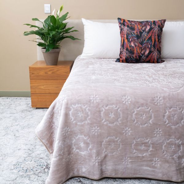Sesli - Mink Diamond 1Ply Blanket – Queen Size - Peach