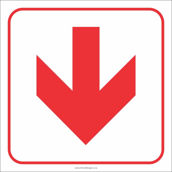 Red Fire Arrow Safety Sign - ABS - 44cm x 44cm