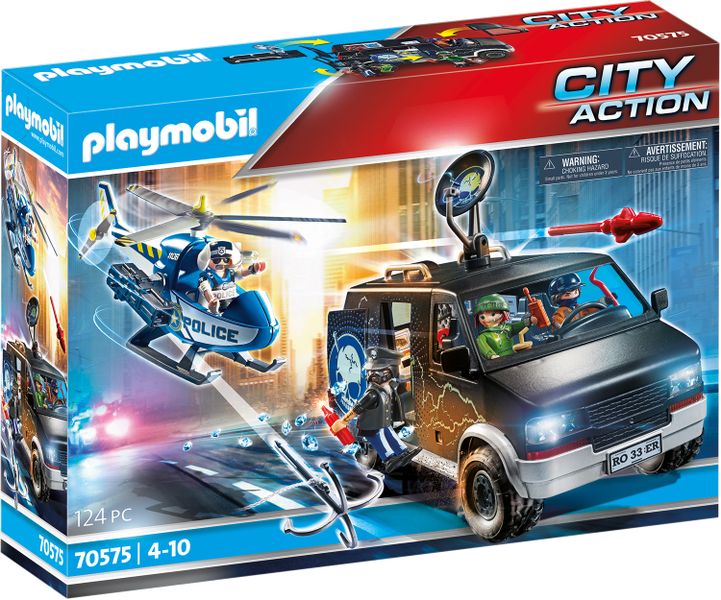 Playmobil Police Helicopter Pursuit with Runaway Van
