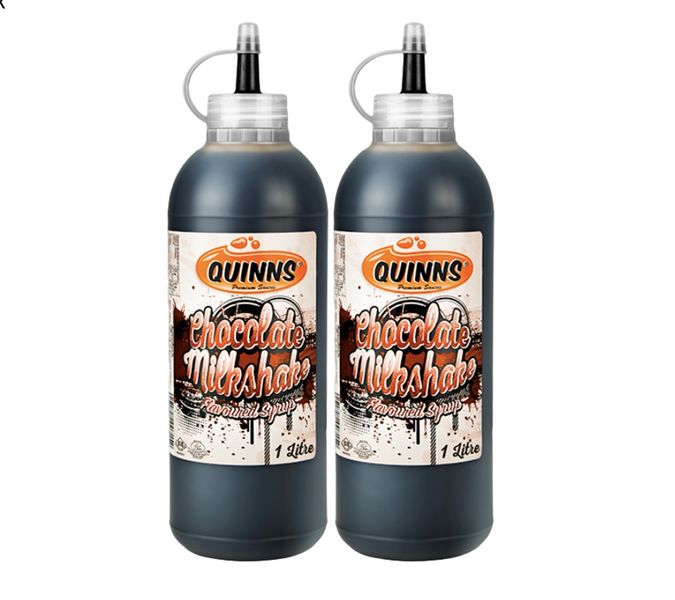 2 x 1 Litre Quinns - Chocolate Milkshake Flavoured Syrup - Ice Cream Toping