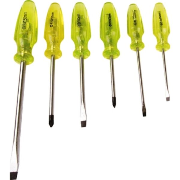 Bulk Pack x 2 MTS -Screwdriver Set Black Transparent Plastic 6pc 26664