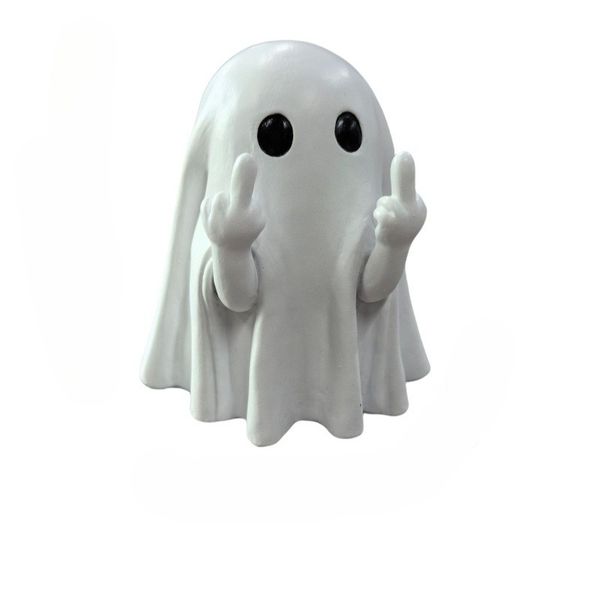 Middle finger Cute Ghost Halloween finger Ghost Resin Crafts Ornaments