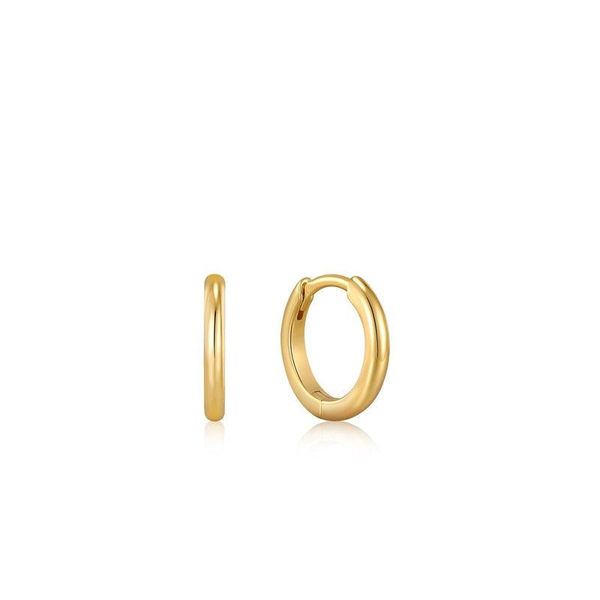 Ania Haie Gold Smooth Mini Huggie Hoop Earrings - Gold