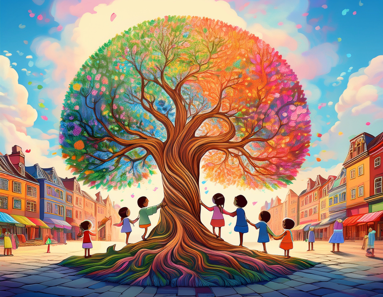 Canvas Ready to Hang Contemporary Art Wall Art Home Decor - Tree of life 1