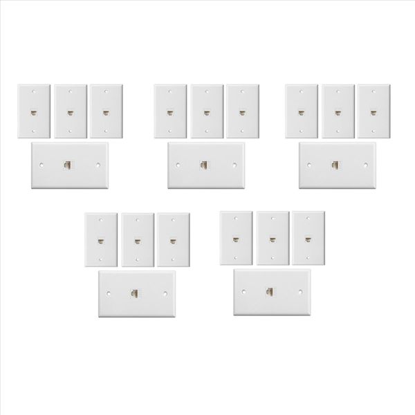4-Pack 1-Port Ethernet Wall Plate Jack Wall Plate With Rj45 Keystone