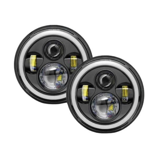 2Pcs 75W Round 7 Inch LED Headlight For Jeep Wrangler Off-Road