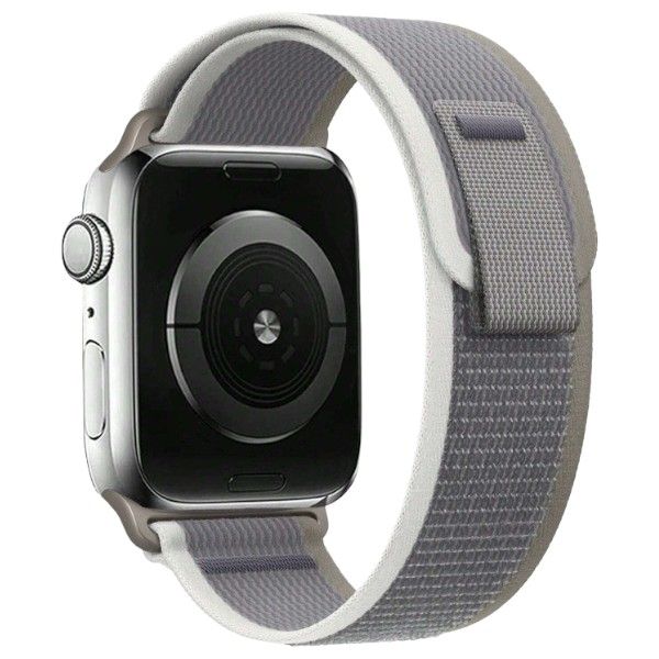 Nylon Apple Watch Strap With Velcro Clasp - Grey &amp; Green