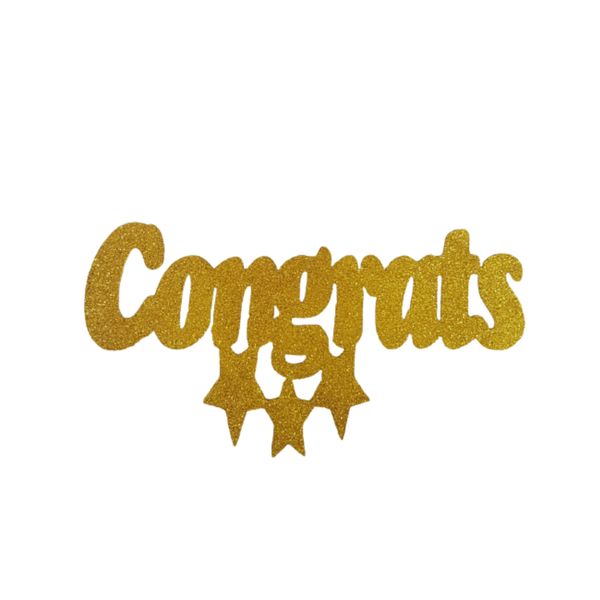 Congrats Wooden Sign Gold 40cmx20xm