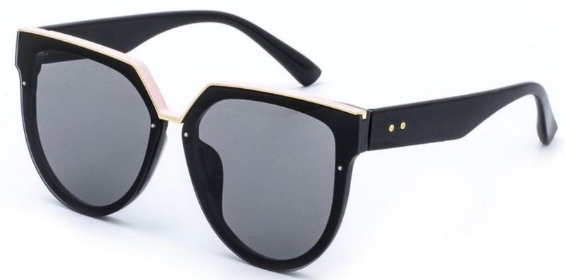 You &amp; I Ladies Black Cateye Sunglasses - Gold (1130)